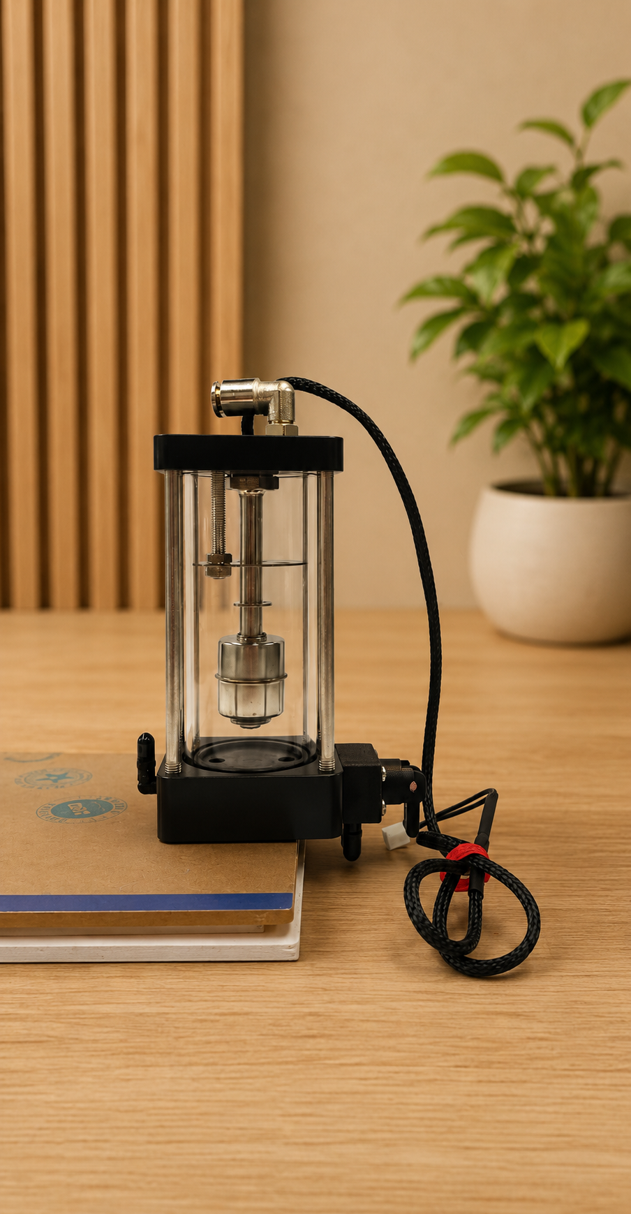 Single glass sub tank 90mm (aluminum 2 valves)